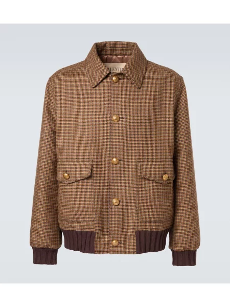 Вълнено яке тип бомбър Valentino кафяво