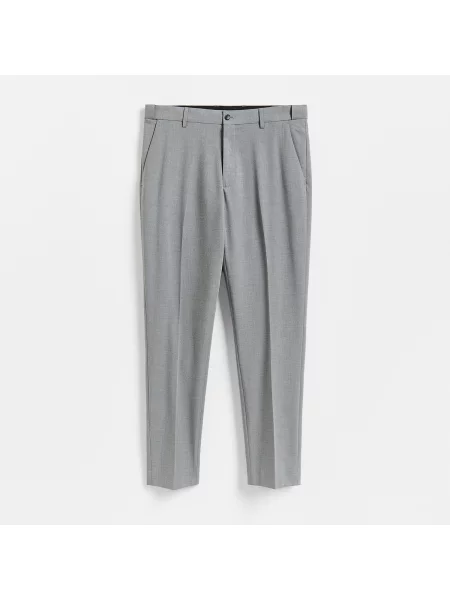 Reserved Oblekové kalhoty slim fit tmavě šedá