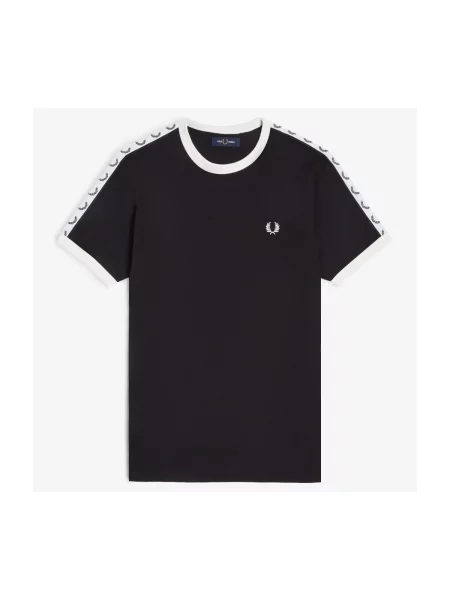 Majica Fred Perry Taped Ringer crna