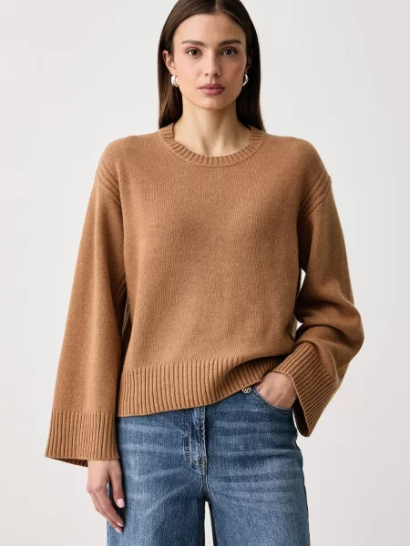 United Colors of Benetton sweter z wełną brązowy