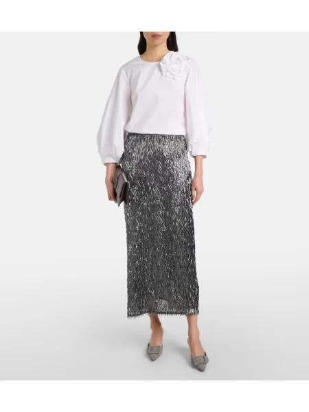 Bluză Carolina Herrera cu model floral alb
