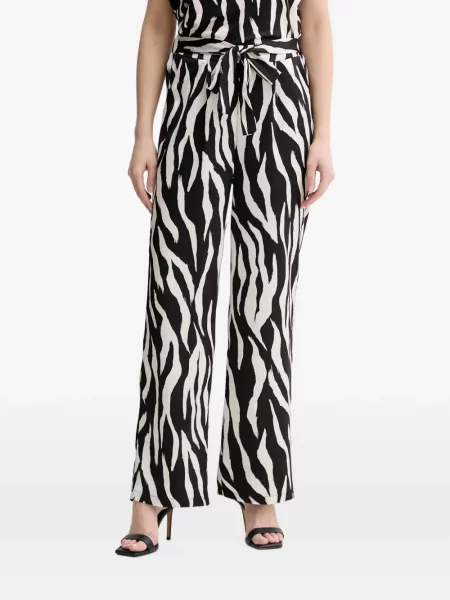 Pantaloni Morgan cu imagine cu model zebră negru