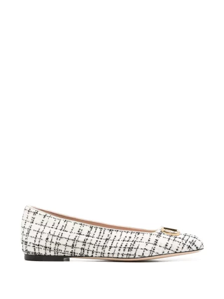 Balerini Valentino Garavani din tweed alb