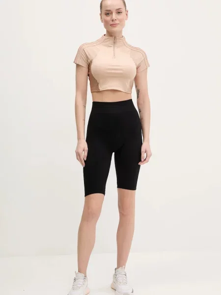 Μπλουζάκι adidas Originals Zip Up Crop Top πορτοκαλί