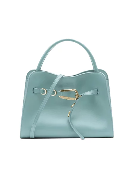 Torebka skórzana Francesco Biasia skórzana niebieska