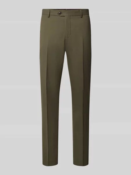 Spodnie garniturowe o kroju slim fit z dodatkiem wełny Model SLIM-NEIL' Selected Homme oliwkowe