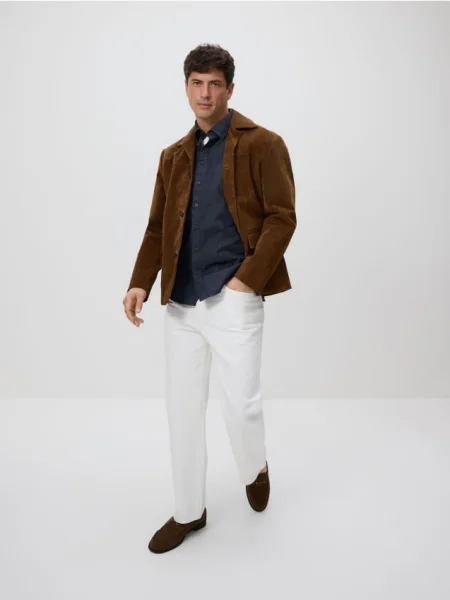 Reserved Cămașă SLIM FIT din denim bleumarin