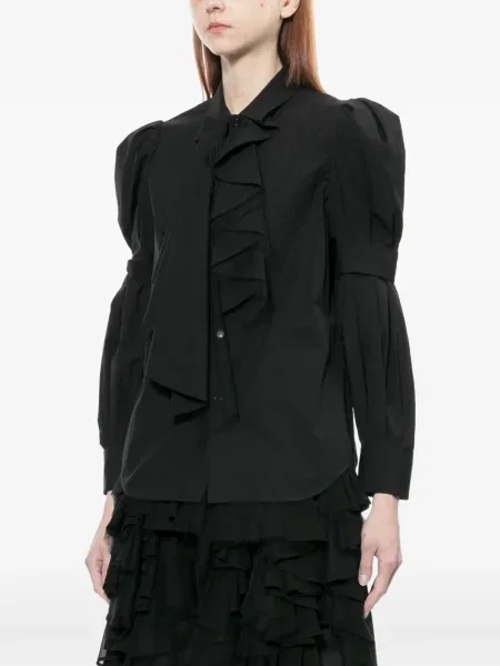 Cămașă Noir Kei Ninomiya cu volane negru