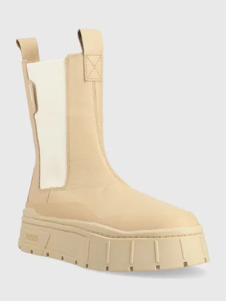 Puma ghete chelsea de piele Mayze Stack bej