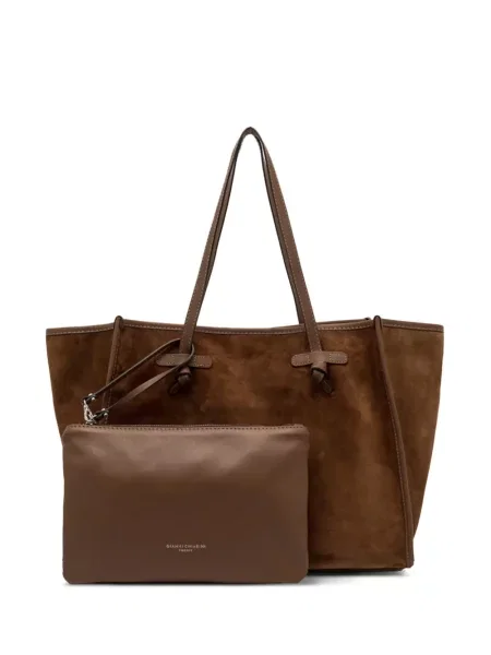 Geantă shopper Gianni Chiarini din piele de căprioară maro