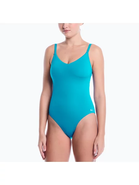 Costum de baie întreg pentru femei Nike Effortless Essential V-Neck energy