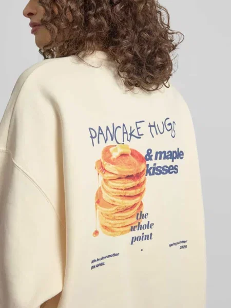 Bluza o kroju Oversized z Wyhaftowane logo model „Pancake” Oh April biała