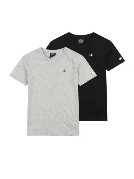 Champion Authentic Athletic Apparel Majica svetlo siva / ognjeno rdeča / črna bela