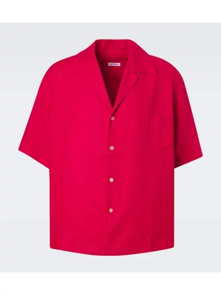 Cămașă Kiton de in roșu