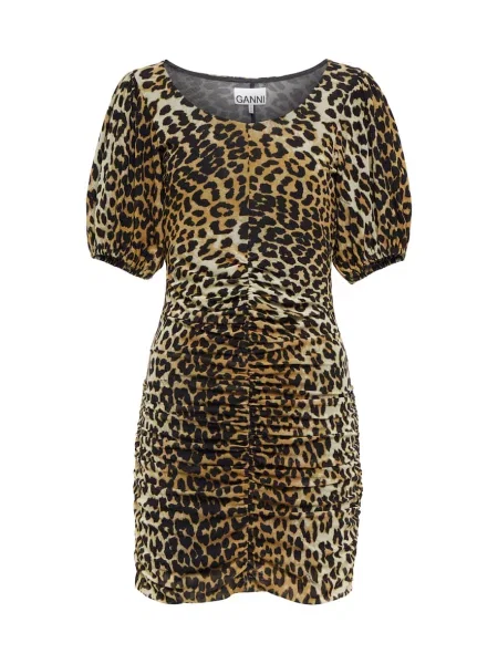 Rochie Ganni cu imagine cu model leopard maro