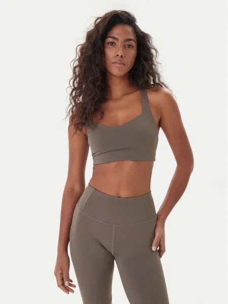 Girlfriend Collective Športová podprsenka Float Riley Sweetheart hnedá melírovaná béžová