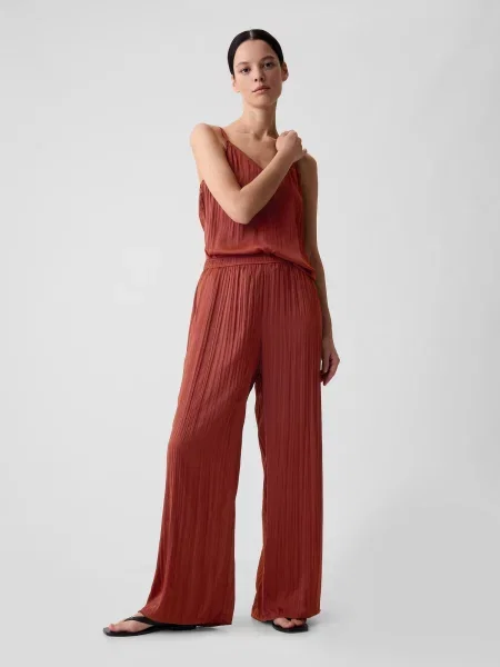 Satenaste hlače Gap rjava