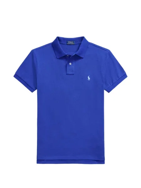 Polo marškinėliai Polo Ralph Lauren su autografu mėlyna