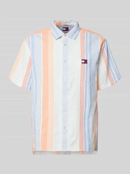 Koszula casual o kroju relaxed fit z czystej bawełny Tommy Jeans pomarańczowa