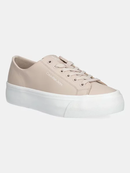 Маратонки Calvin Klein Jeans VULC FLATFORM LOW MG LTH бежово
