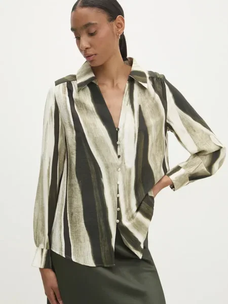 Блуза Answear Lab с десен зелено