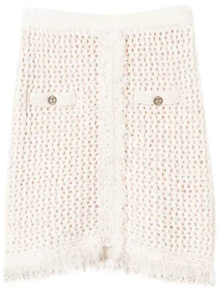 Dzianinowa spódnica Twinset biała