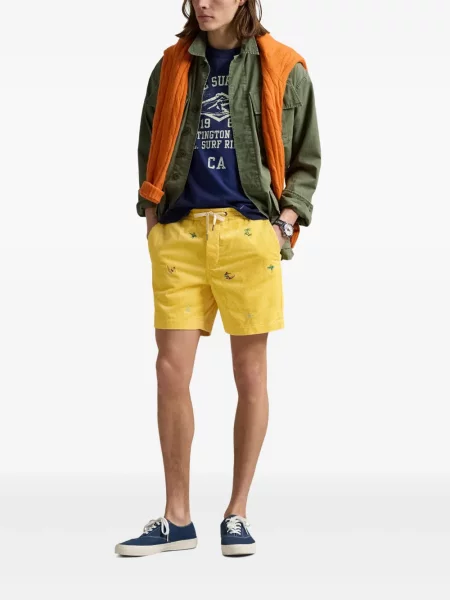 Pletene sportske kratke hlače Polo Ralph Lauren s printom bijela