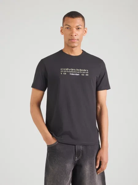 Calvin Klein Jeans Tričko kamenná / čierna biela