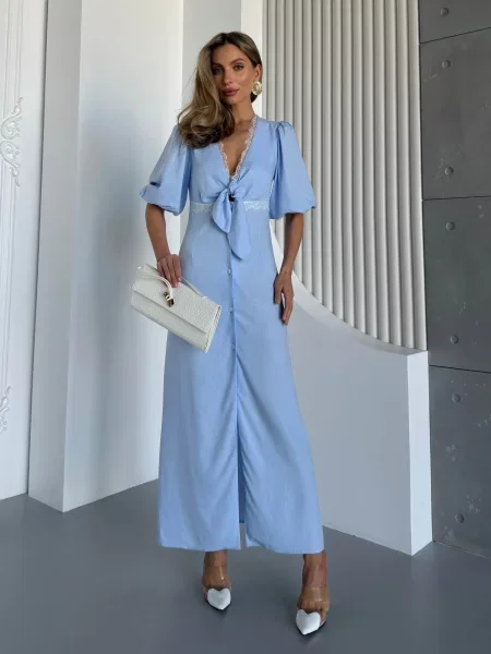 Макси платье Jadone Fashion голубое