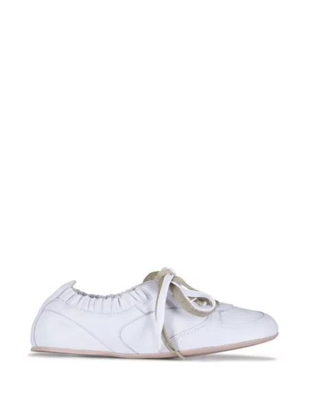 Šněrovací krajkové tenisky Agl s volány bílé