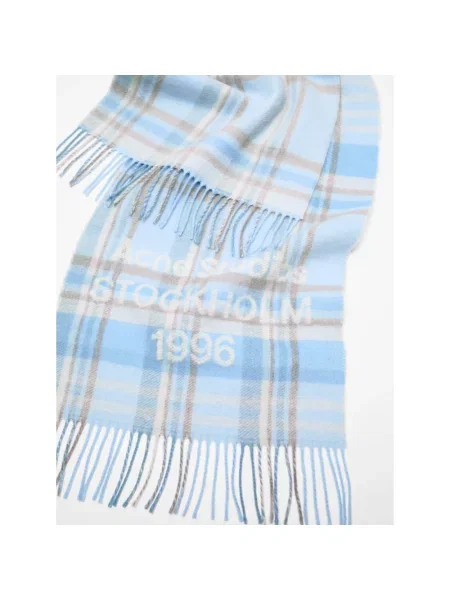 Szal Acne Studios w kratę niebieska