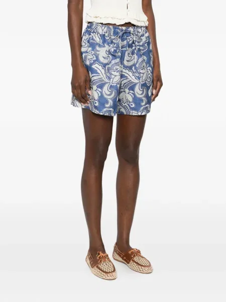 Шорти Sandro с принт с пейсли десен синьо