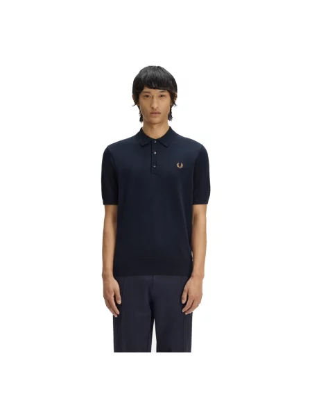 Dzianinowy sweter Fred Perry niebieski