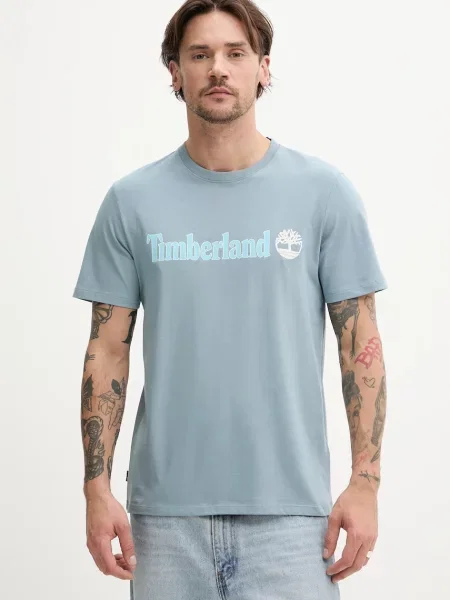 Тениска Timberland с принт синьо