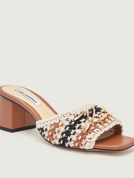 Karl Lagerfeld Șlapi cu gros PLAZA II cu adaos de piele maro