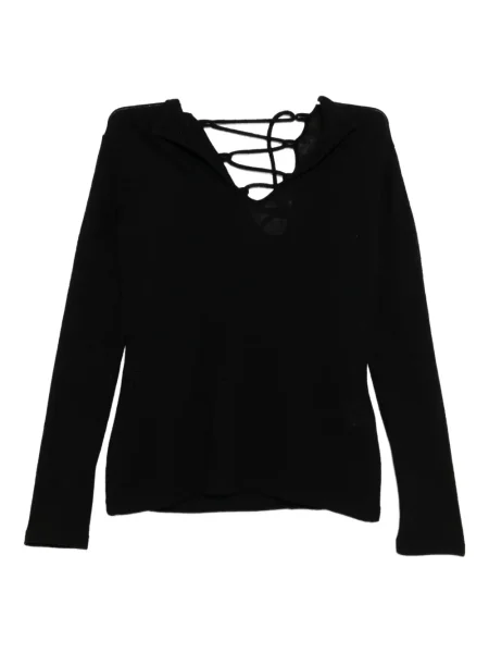 Top Yohji Yamamoto din dantelă negru