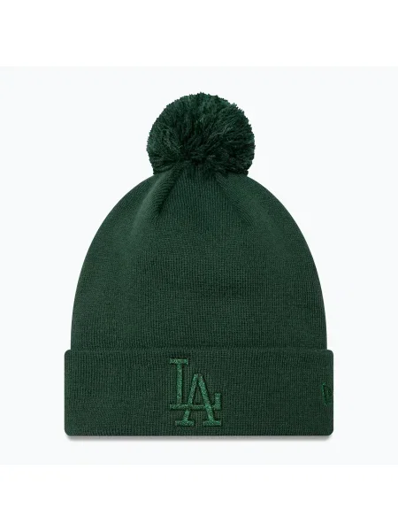 New Era Metallic Bobble Knit Beanie Los Angeles Dodgers închis verde