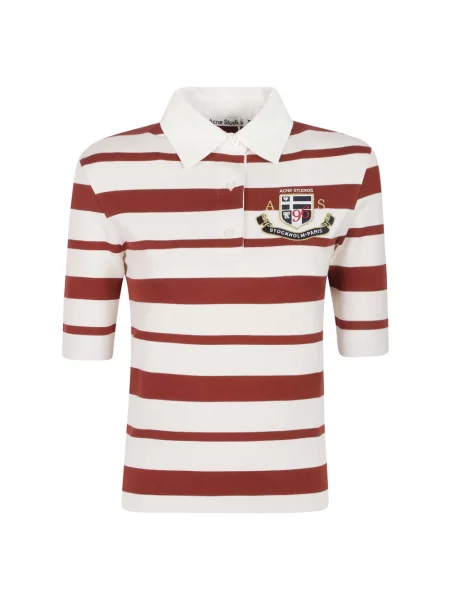 Koszulka polo Acne Studios w paski z paskiem