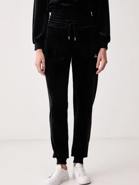 Guess pantaloni de trening pentru femei din velur AMALIA negru