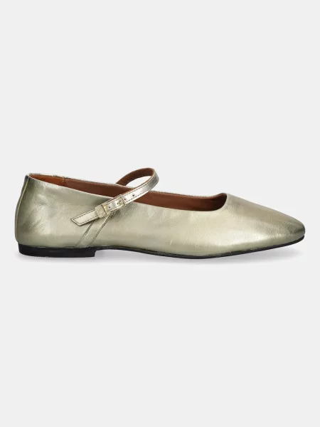 Tommy Hilfiger baleriny skórzane HILFIGER GOLD BALLERINAS złoty