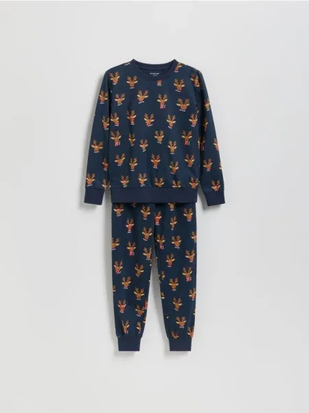 Reserved Świąteczna piżama granatowy
