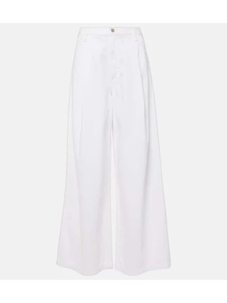 Široke kavbojke Agolde z nizkim pasom bela