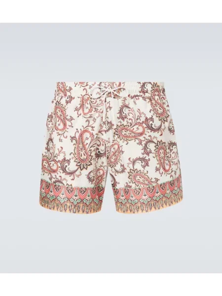 Slip de baie Etro cu model paisley portocaliu