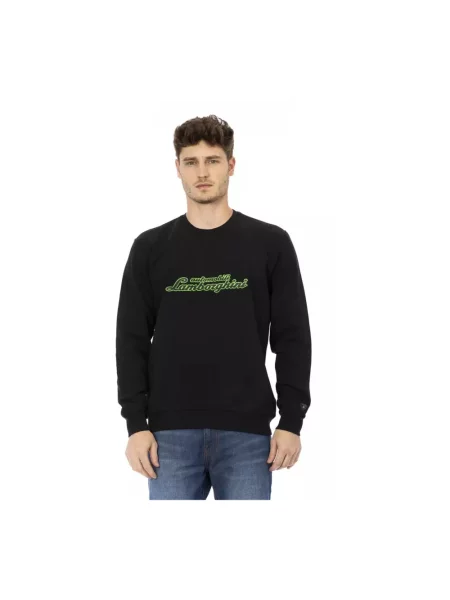 Bluza nierozpinana Automobili Lamborghini z okrągłym dekoltem czarna