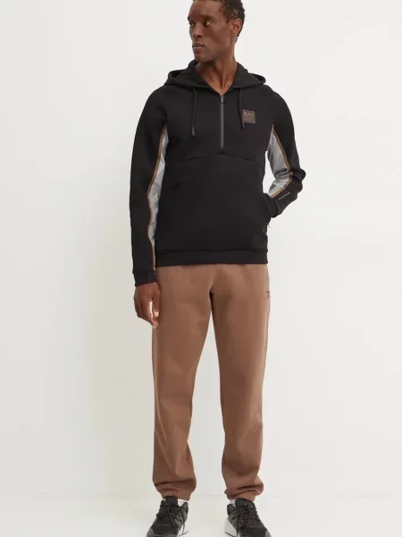 Pulover Emporio Armani s kapuco črna