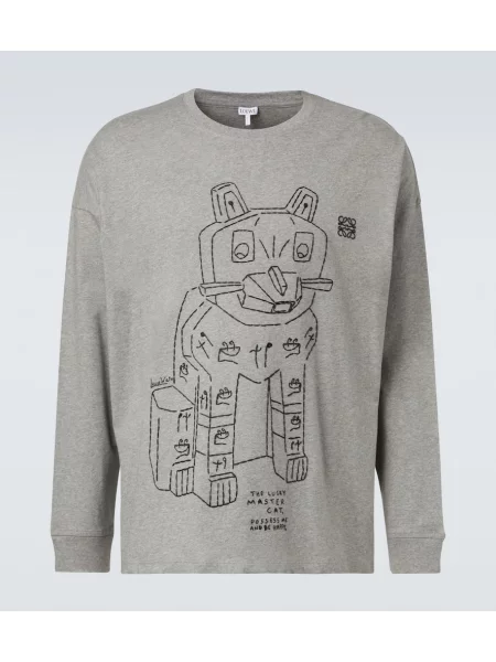 Tricou Loewe din jerseu gri