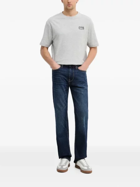 Blugi Guess cu autograf albastru