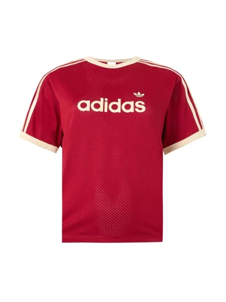 ADIDAS ORIGINALS Tricou Linear roșu intens / natural alb