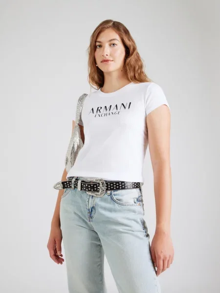 ARMANI EXCHANGE Tričko čierna biela