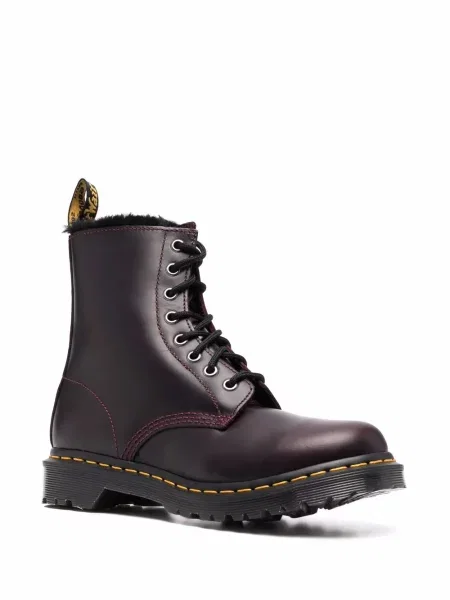 Iš natūralios odos auliniai batai Dr. Martens raudona